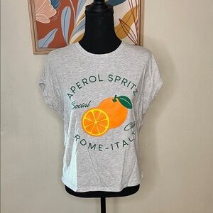 Green Envelope Aperol Spritz Embroidered Graphic Tee Size M